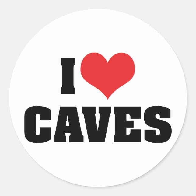 Sticker Rond I Love Heart Caves - Exploration des grottes Spelu (Devant)