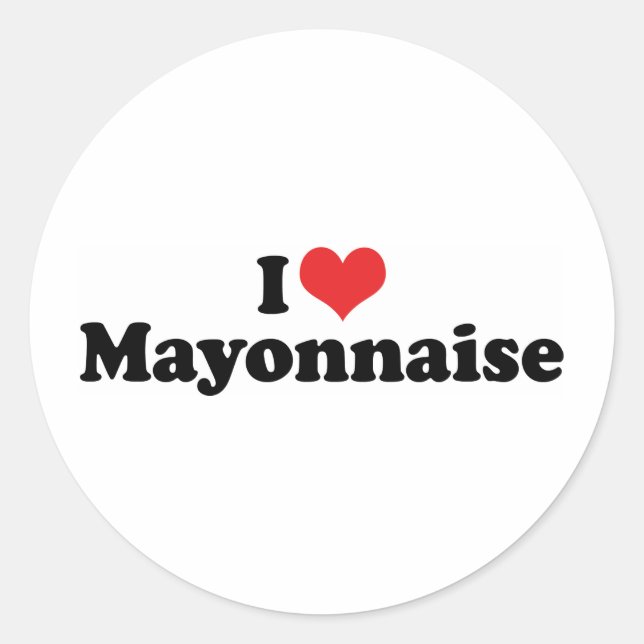 Sticker Rond I Love Heart Mayo - Mayonnaise Lover (Devant)