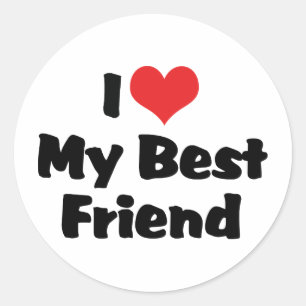 Sticker Rond I Love Heart My Best Friend - BFF