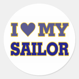 Sticker Rond I Love (Heart) My Sailor