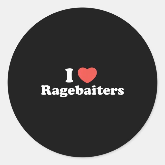 Sticker Rond I Love Heart Ragebaiters  (Devant)