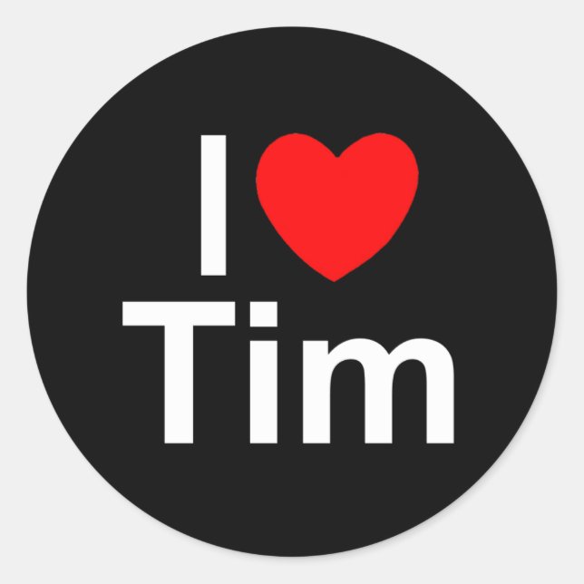 Sticker Rond I Love (Heart) Tim (Devant)