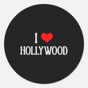 Sticker Rond I Love Hollywood I Heart Hollywood Holiday Travel
