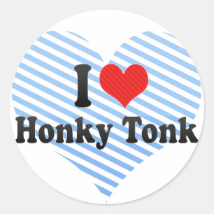 Sticker Rond I Love Honky Tonk
