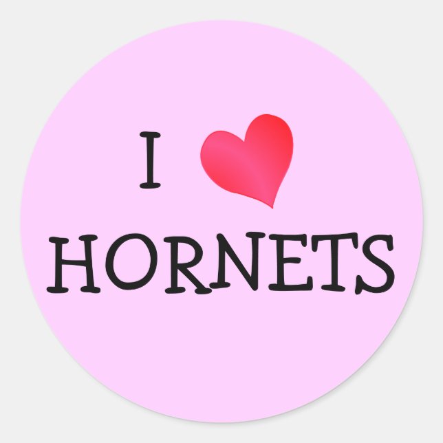 Sticker Rond I Love Hornets (Devant)