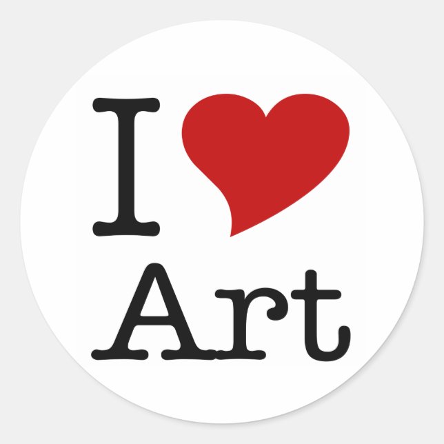 Sticker Rond I Love (I Heart) Art (Devant)