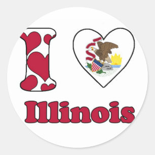 Sticker Rond I love Illinois