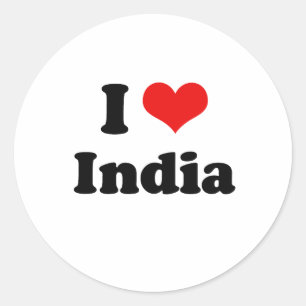 Sticker Rond I Love India Tshirt