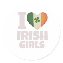 I Love irish Girls Stickes Beautiful st. Patrick's