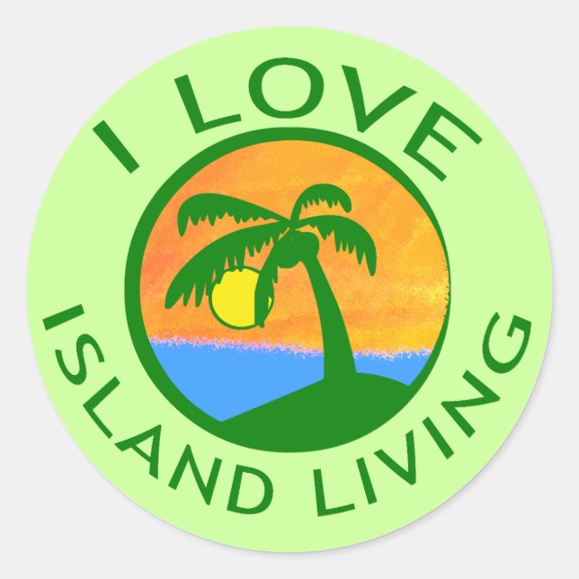 Sticker Rond I Love Island Living Products (Devant)