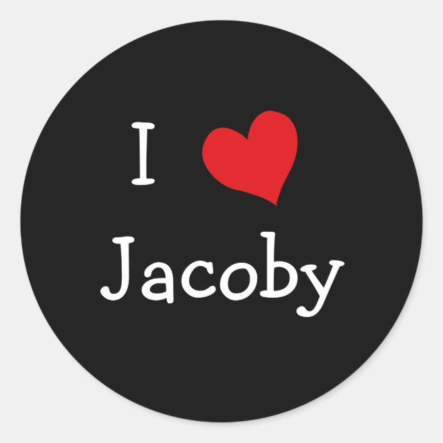 Sticker Rond I Love Jacoby (Devant)