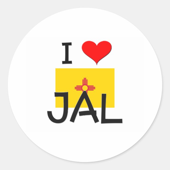 Sticker Rond I Love Jal Nouveau-Mexique (Devant)