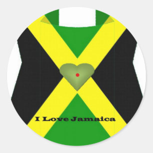 Sticker Rond I Love Jamaica Have a Nice Day and a Better Night