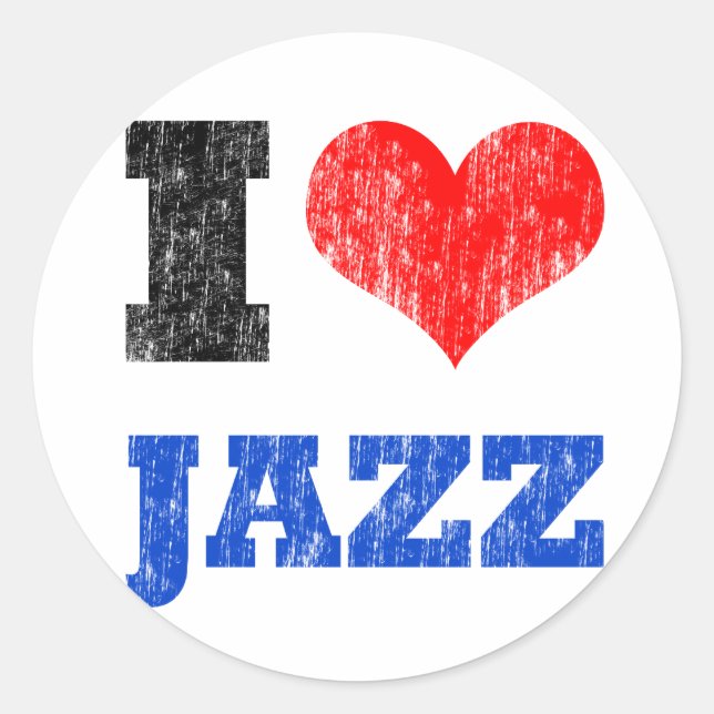 Sticker Rond I Love jazz (Devant)