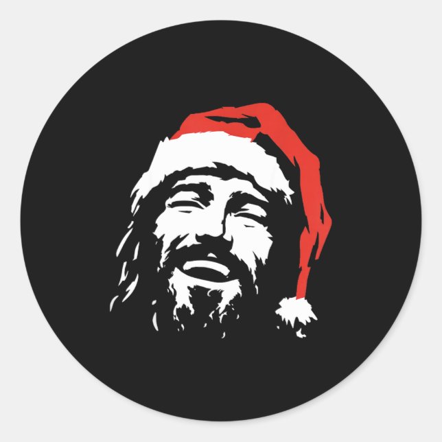 Sticker Rond I Love Jesus Christmas Green  (Devant)