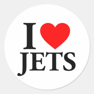 Sticker Rond I Love Jets