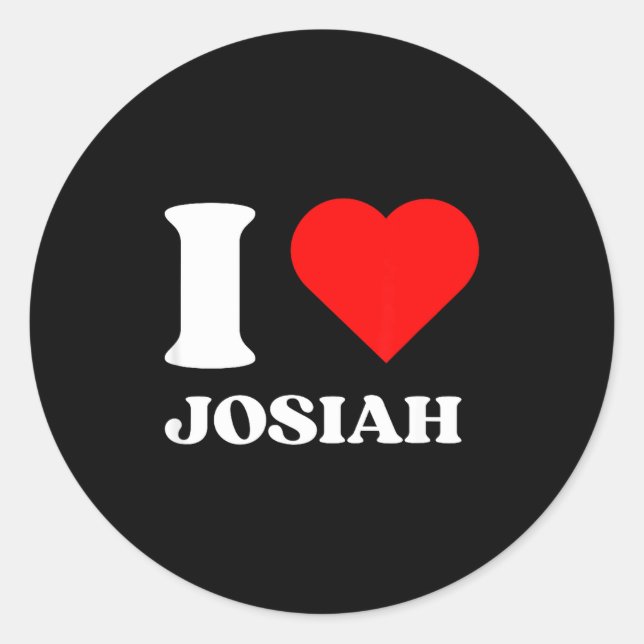 Sticker Rond I Love Josiah I Heart Josiah Name Y2k Valentines D (Devant)