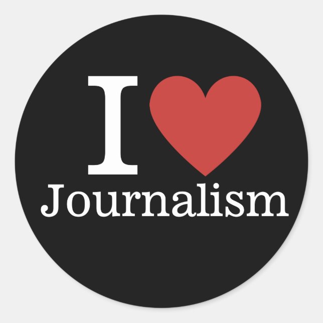Sticker Rond I ❤️ Love Journalism for Student/Faculty (Devant)