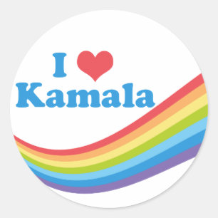 Sticker Rond I Love Kamala Rainbow