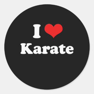 Sticker Rond I Love Karate Tshirt