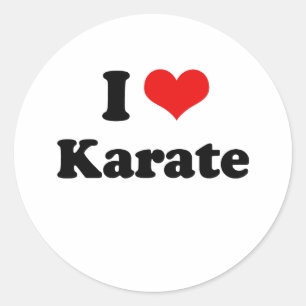 Sticker Rond I Love Karate Tshirt