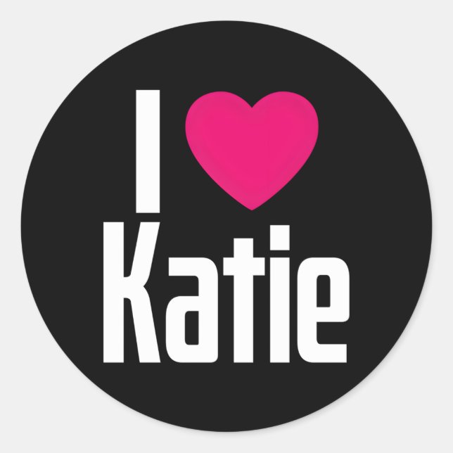 Sticker Rond I Love Katie K He I He Katie (Devant)