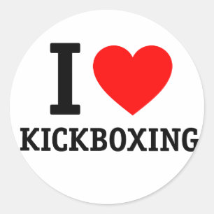 Sticker Rond I Love Kickboxing