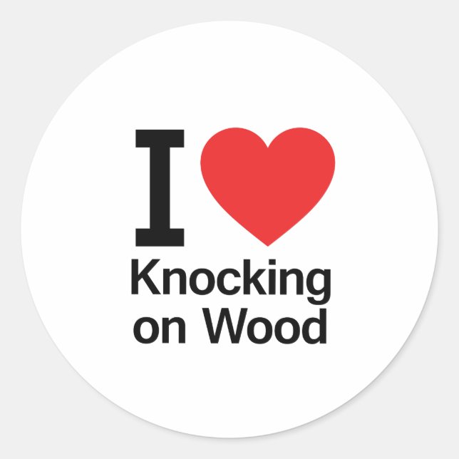 Sticker Rond I Love Knocke on Wood (Devant)