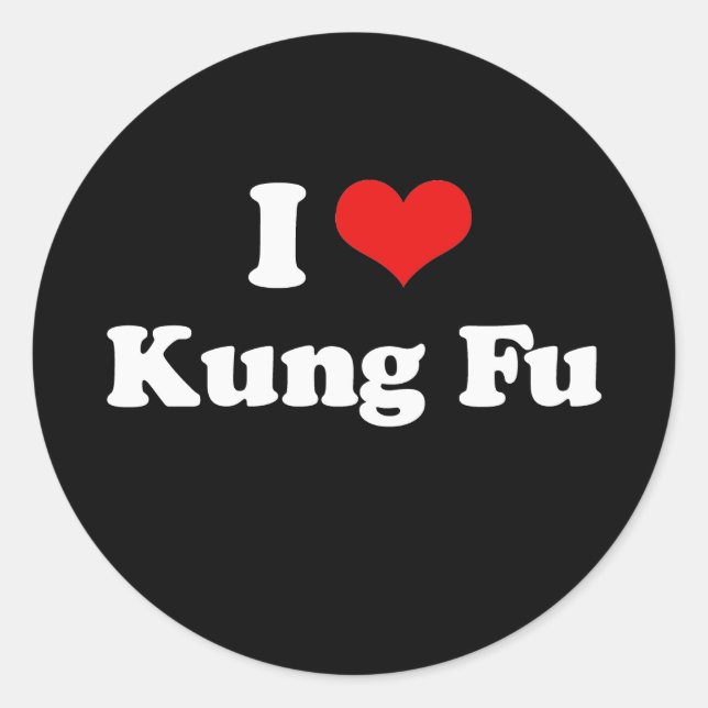 Sticker Rond I Love Kung Fu Tshirt (Devant)