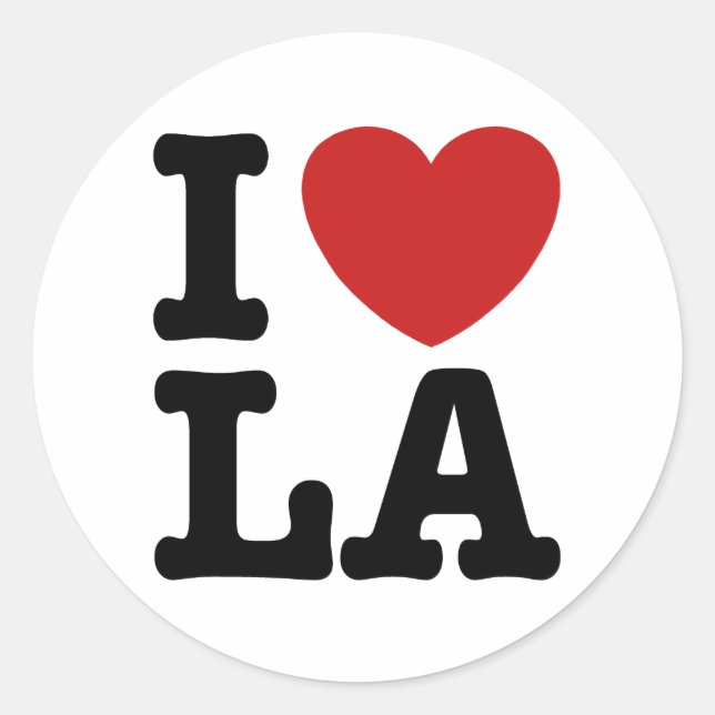 Sticker Rond I Love LA (Devant)