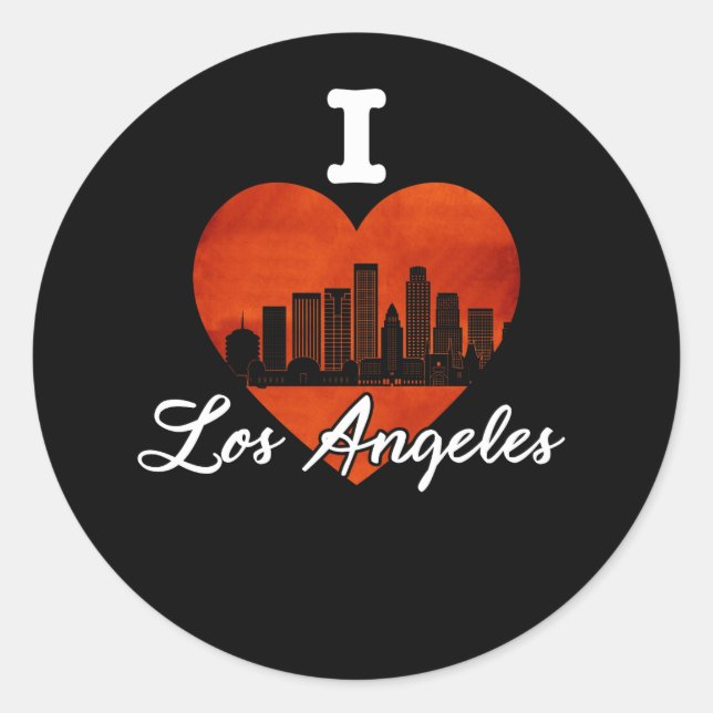 Sticker Rond I Love LA Los Angeles (Devant)