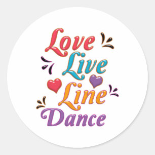 Sticker Rond I Love Line Dance