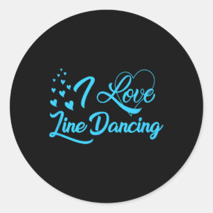 Sticker Rond I Love Line Dancing Line Dance