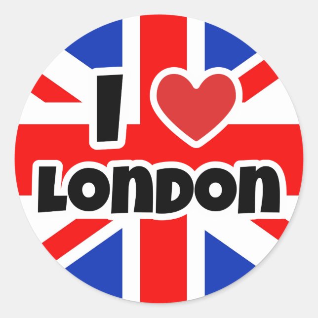 Sticker Rond I love London (Devant)