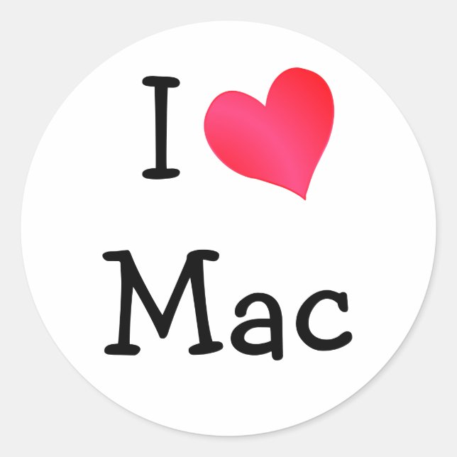 Sticker Rond I Love Mac (Devant)