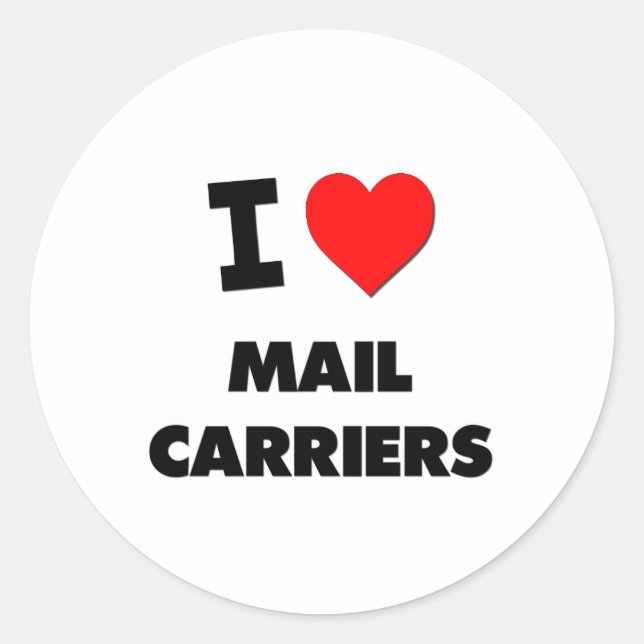 Sticker Rond I Love Mail Carriers (Devant)