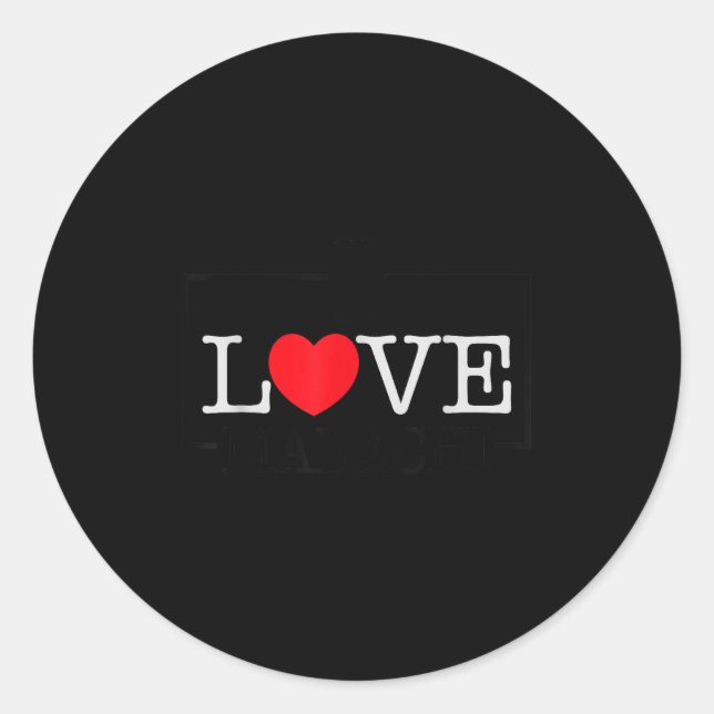Sticker Rond I Love Malachi Heart Family Name Malachi Groovy  (Devant)