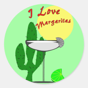 Sticker Rond I love margaritas—Margarita Lovers T-Shirts