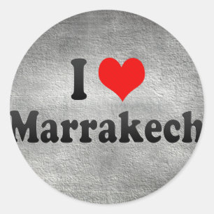 Sticker Rond I Love Marrakech, Maroc
