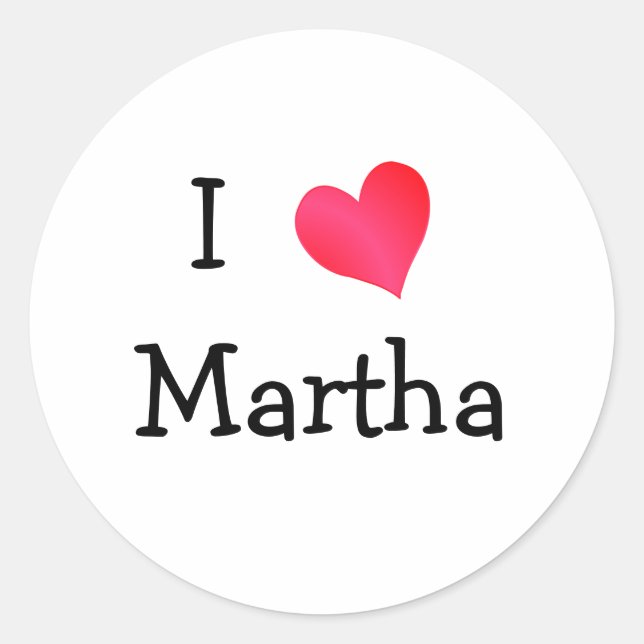 Sticker Rond I Love Martha (Devant)