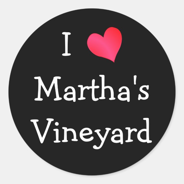 Sticker Rond I Love Martha's Vineyard (Devant)