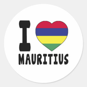 Sticker Rond I Love Mauritius