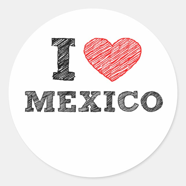 Sticker Rond I Love Mexico (Devant)