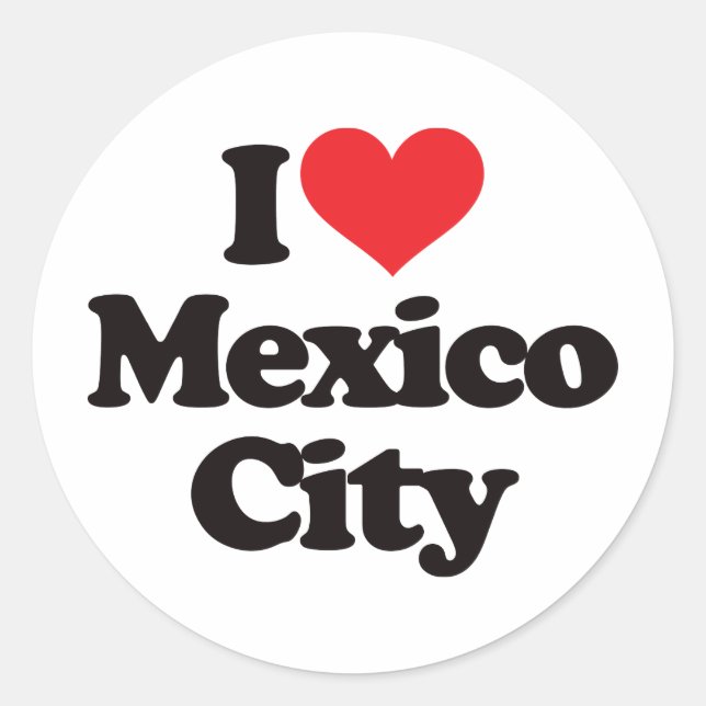 Sticker Rond I Love Mexico City (Devant)