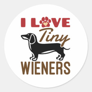 Sticker Rond I Love Miniature Dachshund Doxie