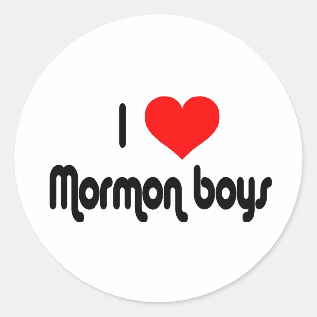 Sticker Rond I Love Mormon Boys (Devant)