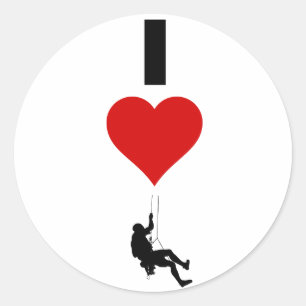 Sticker Rond I Love Mountain Escalade (Vertical)