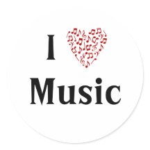 I Love Music Red Heart of Music Notes