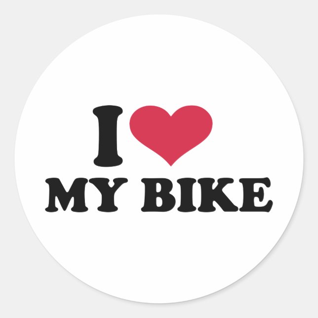 Sticker Rond I Love my bike Bicycle (Devant)