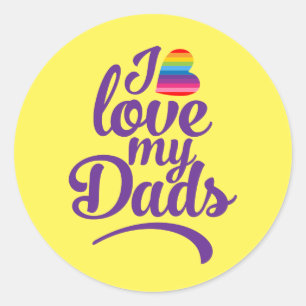 Sticker Rond I Love My Dads - Fierté de la Fête des pères LGBTQ